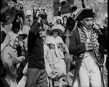 Scene from the Feature Film 'Nelson': Crowds of Actors in Period Costume Lining the..., 1920s. Creator: British Pathe Ltd.