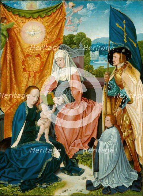 Virgin and Child with Saint Anne, Saint Gereon, and a Donor, c. 1520. Creator: Bartholomaeus Bruyn the Elder.