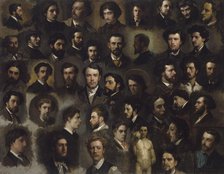 Quarante-trois portraits de peintres de l'atelier Gleyre, between 1856 and 1868. Creator: Unknown.