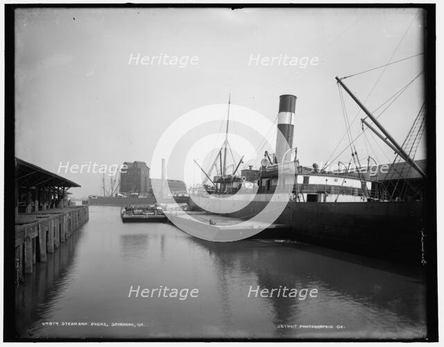 Steamship docks, Savannah, Ga., between 1890 and 1901. Creator: Unknown.