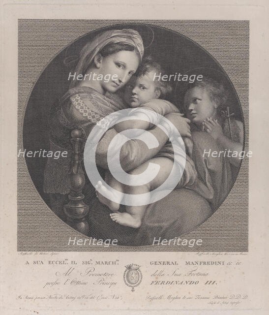 Madonna of the chair (Madonna della Seggiola), 1793. Creator: Raphael Morghen.
