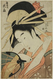 The Courtesan Hanaogi of the Ogiya, c. 1798. Creator: Ichirakutei Eisui.