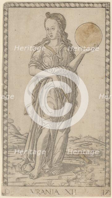 Urania, c. 1465. Creator: Master of the E-Series Tarocchi.