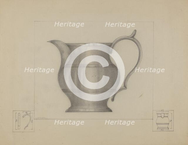 Pewter Pitcher, 1935/1942. Creator: Henry Meyers.