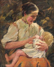 Mother Nursing, 1923. Creator: Gustav Mally.