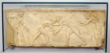 Bas-relief frieze of wrestlers, c500 BC.  Artist: Anon