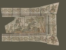 Fragmentary Mosaic Floor with Bear Hunt, 4th century A.D. Creator: Unknown.