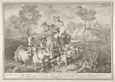 Jacob tending Laban's flock (Giacobbe, che pasce l'armento di Labano), 1743-63. Creator: Pietro Monaco.