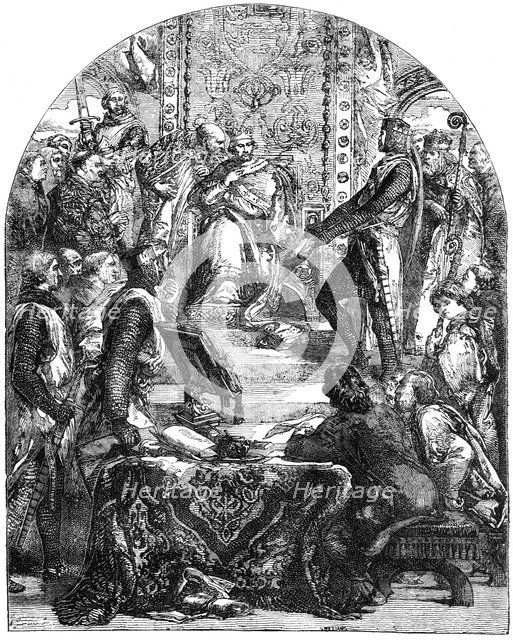 The barons enforcing their rights from King Henry III (1207-1272). Artist: Unknown