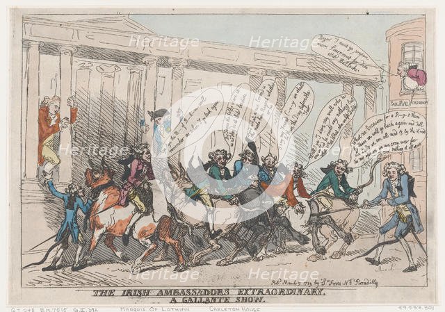 The Irish Ambassadors Extraordinary, A Gallante Show, March 7, 1789., March 7, 1789. Creator: Thomas Rowlandson.