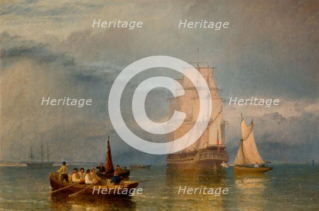 In Port - A Calm, 1856. Creator: Henry Dawson.