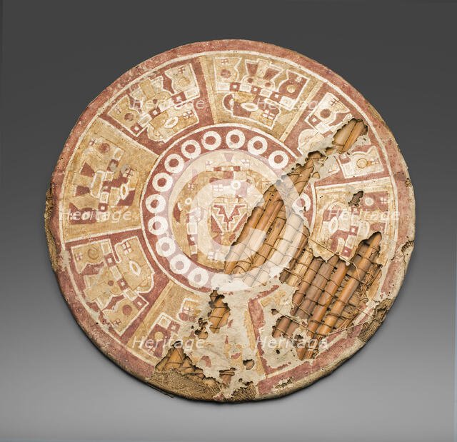 Shield Painted with Abstract Figures, A.D. 100/600. Creator: Unknown.