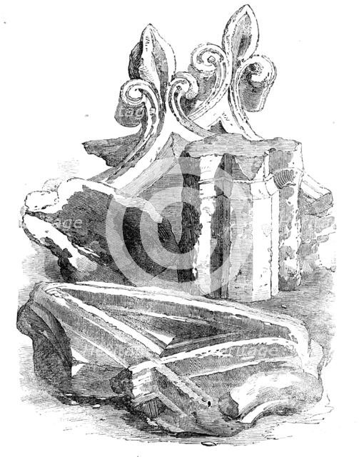 Fragments of the Black Friars' Monastery, preserved at the office of "The Times", 1856.  Creator: Unknown.