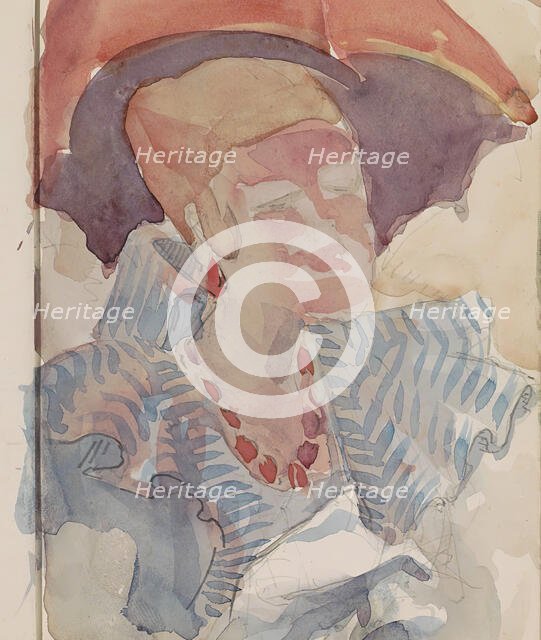 Woman with a parasol, c.1916. Creator: Reijer Stolk.