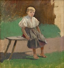 Study of a Seated Peasant Girl, 1880-1900. Creator: Ladislav Mednyanszky.