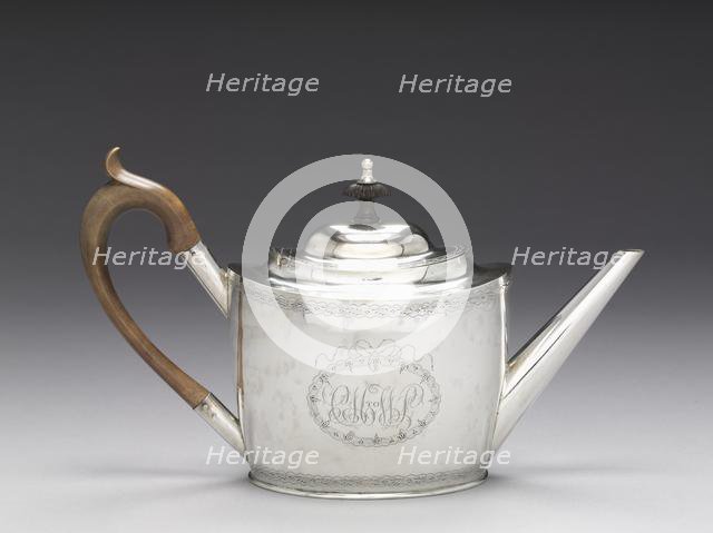 Teapot, 1790-1810. Creator: Ebenezer Moulton (American, 1768-1824).