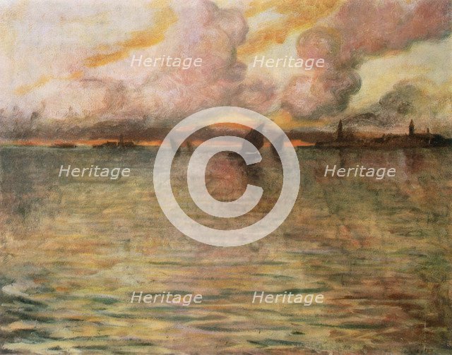 'Seascape with Distant View of Venice', 1896. Artist: Charles Cottet