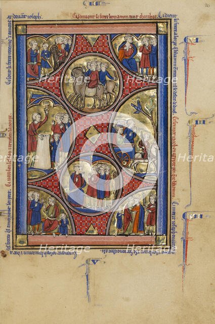 Scenes from the Life of Joseph; Wenceslaus Psalter, about 1250-1260. Creator: Unknown.