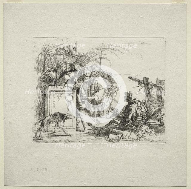 Various Caprices: Death Giving Audience, 1785. Creator: Giovanni Battista Tiepolo (Italian, 1696-1770).