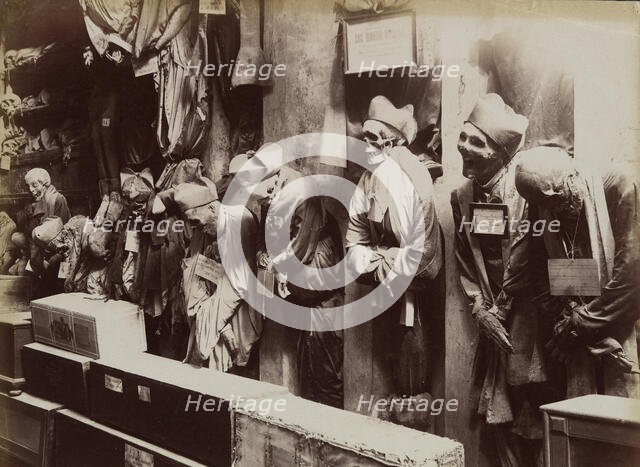 Catacombs, Convento dei Cappucini, Palermo, ca. 1895. Creator: Eugenio Interguglielmi.