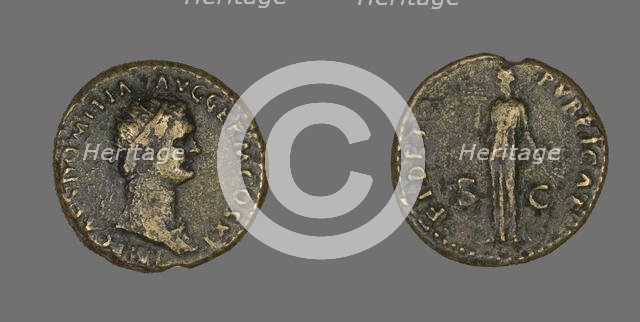 Dupondius (Coin) Portraying Emperor Domitian, 85. Creator: Unknown.