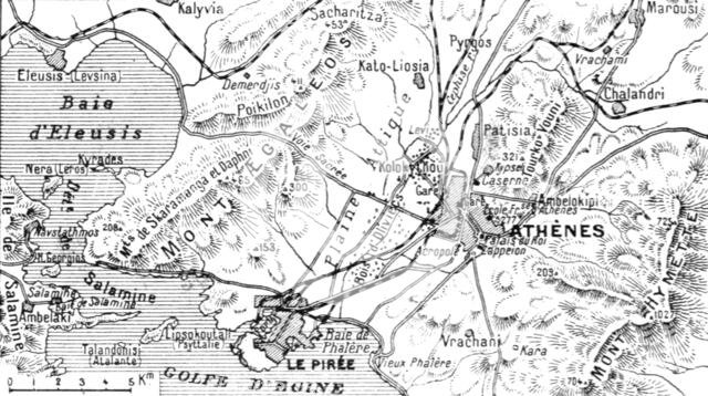 'Athenes vue en avion; Athenes et son port le Piree', 1916. Creator: Unknown.