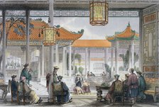 'Jugglers Exhibiting in the Court of a Mandarin's Palace', China, 1843. Artist: Thomas Allom
