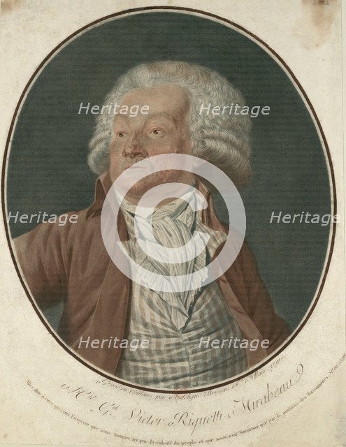 Portrait of the author Gabriel de Riqueti, comte de Mirabeau (1749-1791), 1791. Artist: Allais (nee Briceau), Angélique (active 18th century)