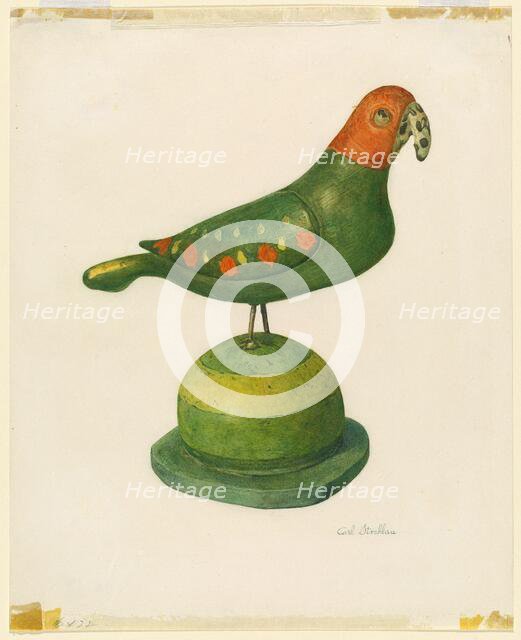 Pensylvania German Carved Bird, 1935/1942. Creator: Carl Strehlau.