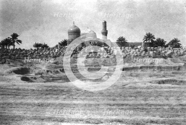 Mosque and graveyard near Baghdad, 1918. Artist: Unknown