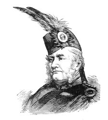 Review of the Scottish Volunteers: Lieut.-Col. Cluny Macpherson, Commanding 1st Inverness, 1881. Creator: Unknown.