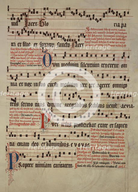 Leaf from an Antiphonary, early 14th century.  Creator: Gerwich.