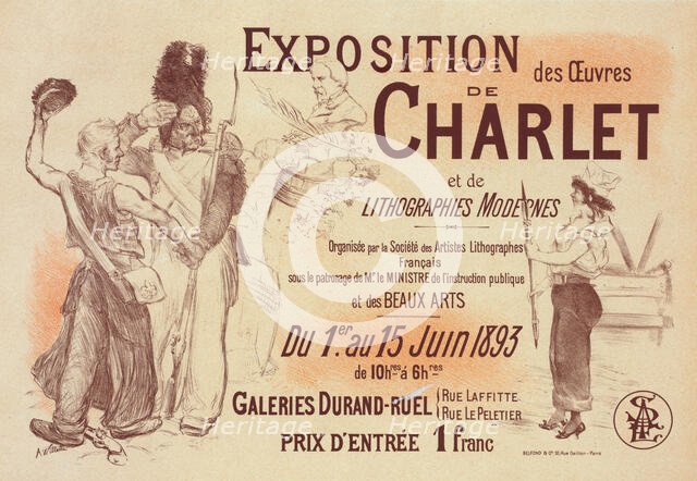 Affiche pour l' "Exposition Charlet"., c1900. Creator: Adolphe Willette.