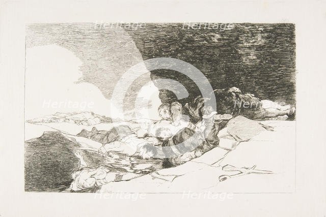 Plate 23 from 'The Disasters of War' (Los Desastres de la Guerra): 'The Same Elsewhere.' (..., 1810. Creator: Francisco Goya.