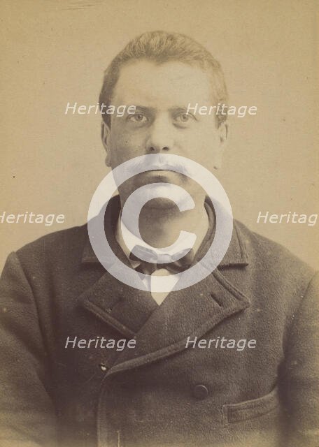 Jourdan. Numa. 30 ans, né le 27/8/61 à Courbevoie (Seine). Teinturier. Anarchiste. 23/4/92. , 1892. Creator: Alphonse Bertillon.