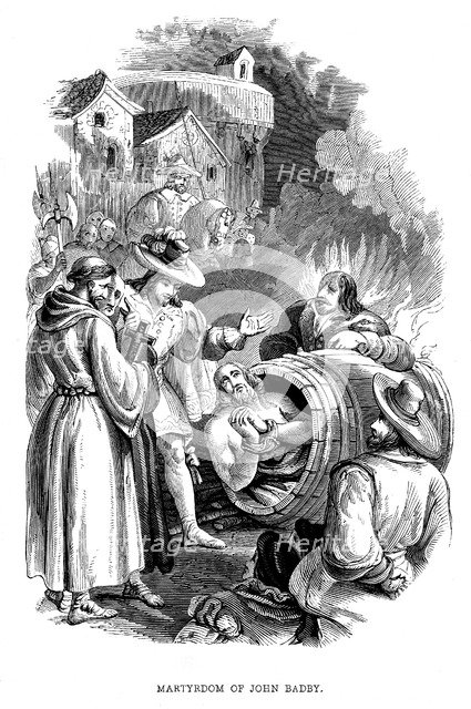 Burning of John Badby for heresy, 1410 (1848). Artist: Unknown