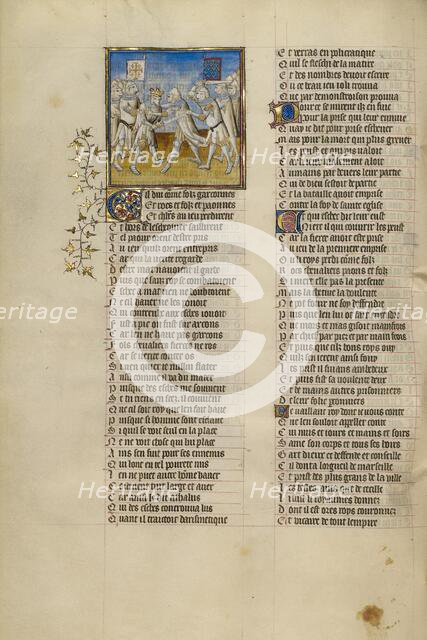 The Battle between Charles of Anjou and Manfred Hohenstaufen for Sicily, about 1405. Creator: Unknown.