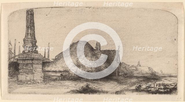 Landscape with an Obelisk, c. 1650. Creator: Rembrandt Harmensz van Rijn.