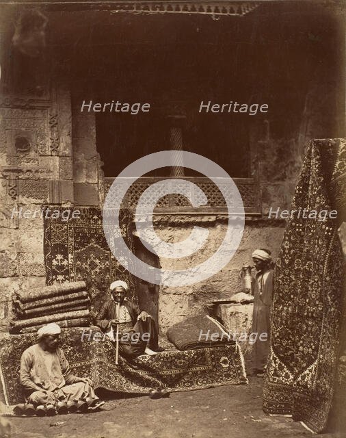 Turkish Carpet Bazaar, Cairo, ca. 1880. Creator: Unknown.