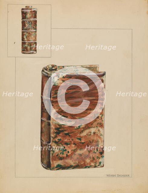 Book Bottle, c. 1937. Creator: Yolande Delasser.