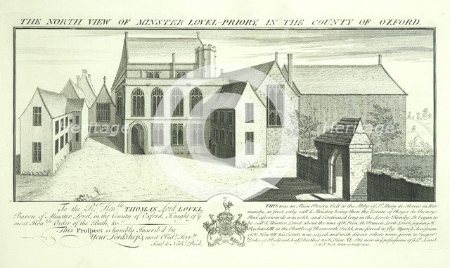 Minster Lovell Hall, Oxfordshire, 1729. Artists: Samuel Buck, Nathaniel Buck.