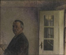 Self-Portrait. The Cottage Spurveskjul at Sorgenfri, North of Copenhagen, 1911. Creator: Vilhelm Hammershøi.