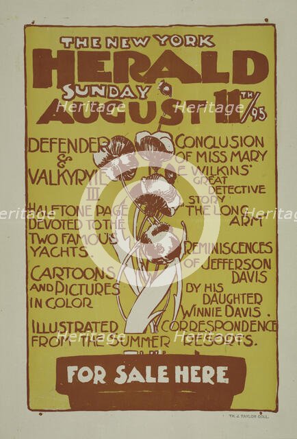 The New York herald. Sunday August 11th 95, c1893 - 1897. Creator: Unknown.