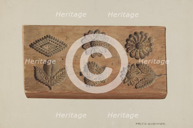 Pa. German Springerle Board, 1935/1942. Creator: Fritz Boehmer.