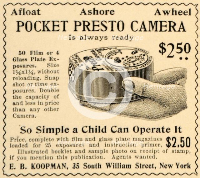 The Presto Camera owned by R.A.H. L'Estrange c1896. Creator: Unknown.