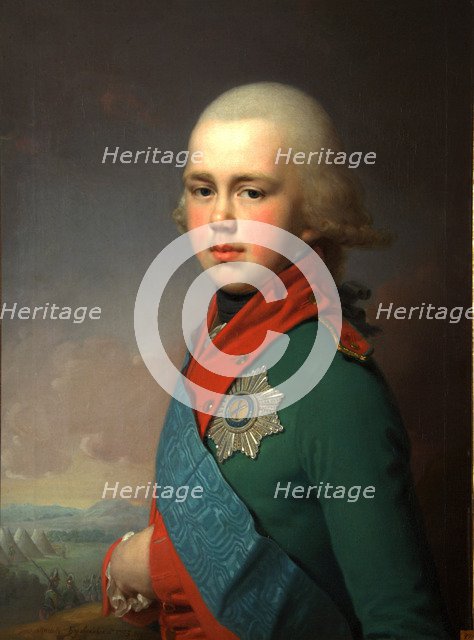 Portrait of Grand Duke Constantine Pavlovich of Russia (1779-1831), 1795. Artist: Borovikovsky, Vladimir Lukich (1757-1825)
