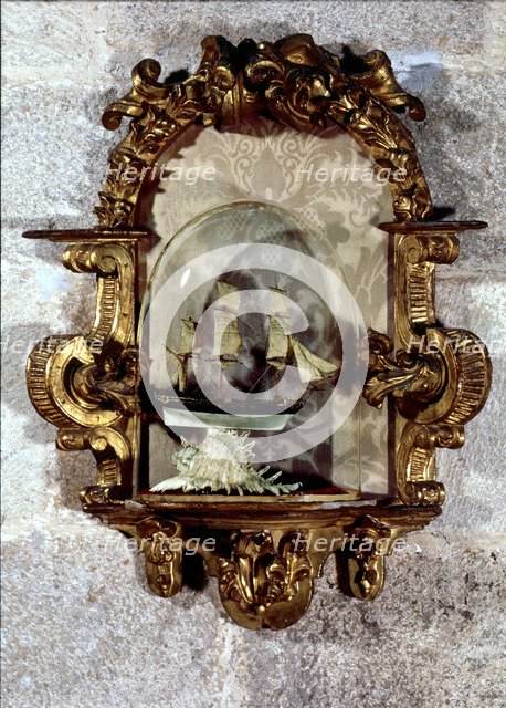 Niche containing a merchant frigate, 18th century.