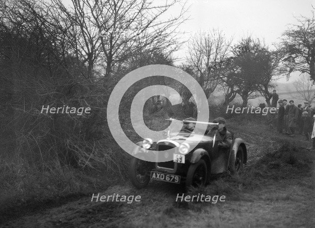 Austin Nippy of CM Davis at the Sunbac Colmore Trial, near Winchcombe, Gloucestershire, 1934. Artist: Bill Brunell.