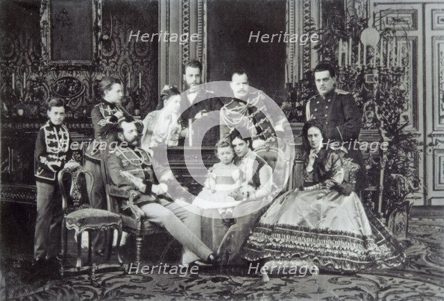 Family portrait of Tsar Alexander II of Russia, 1860s. Artist: Unknown