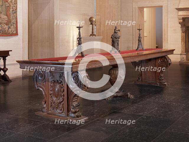Large Walnut Table with Uberti Arms, c. 1500. Creator: Unknown.
